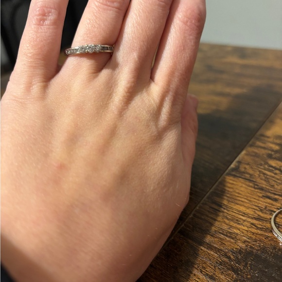 Zales White Gold Wedding And Engagement Ring Set - Picture 5 of 6